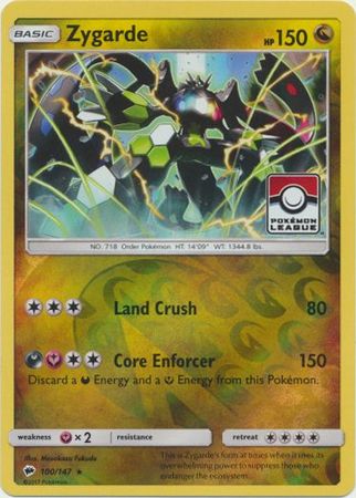 Zygarde (100/147) (League Promo) [Sun & Moon: Burning Shadows] | Clutch Gaming