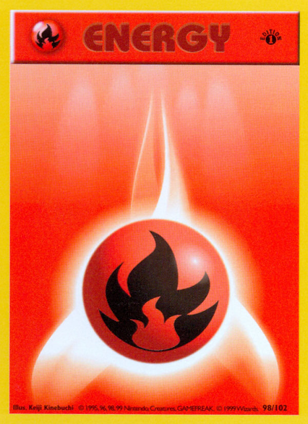 Fire Energy (98/102) (Shadowless) [Base Set 1st Edition] | Clutch Gaming