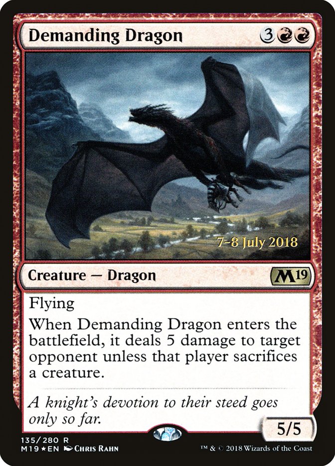 Demanding Dragon [Core Set 2019 Prerelease Promos] | Clutch Gaming