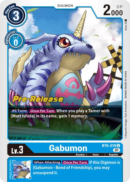 Gabumon [BT6-019] [Double Diamond Pre-Release Cards] | Clutch Gaming