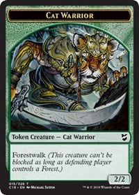 Cat Warrior // Elemental Double-Sided Token [Commander 2018 Tokens] | Clutch Gaming