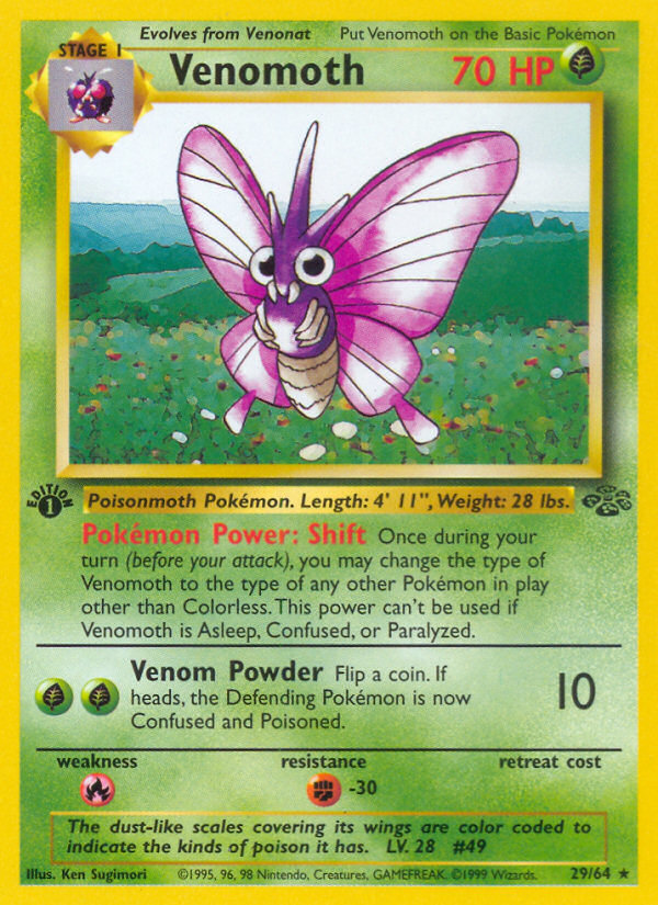 Venomoth (29/64) [Jungle 1st Edition] | Clutch Gaming