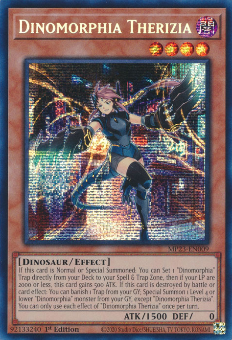 Dinomorphia Therizia [MP23-EN009] Prismatic Secret Rare | Clutch Gaming