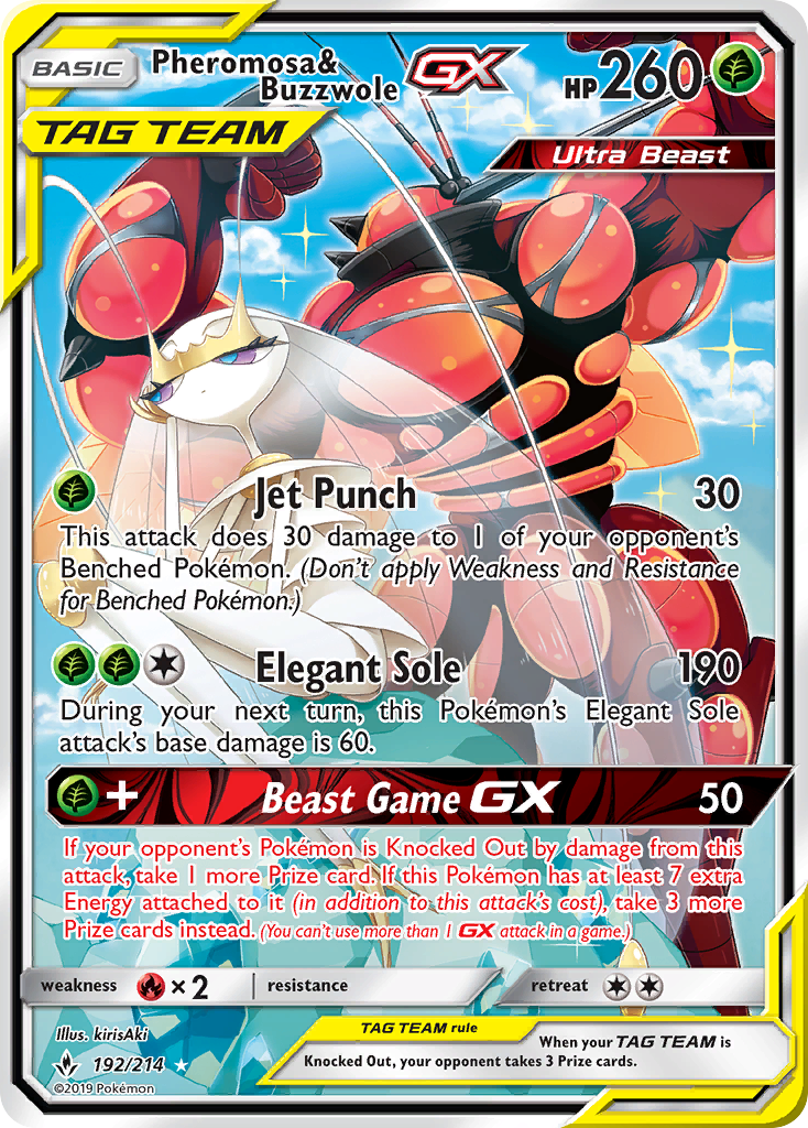 Pheromosa & Buzzwole GX (192/214) [Sun & Moon: Unbroken Bonds] | Clutch Gaming