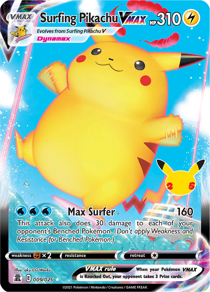 Surfing Pikachu VMAX (009/025) [Celebrations: 25th Anniversary] | Clutch Gaming