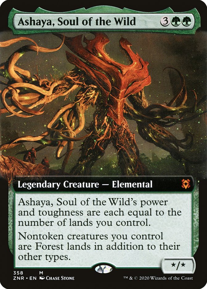 Ashaya, Soul of the Wild (Extended Art) [Zendikar Rising] | Clutch Gaming