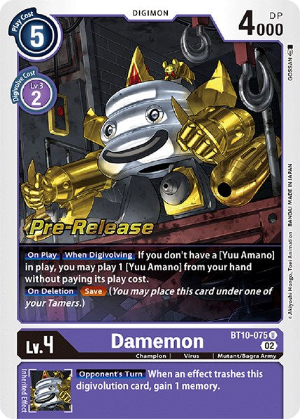 Damemon [BT10-075] [Xros Encounter Pre-Release Cards] | Clutch Gaming