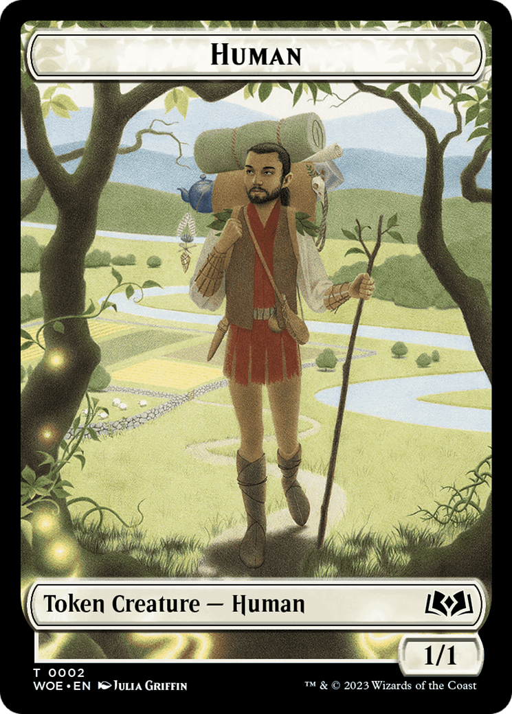 Human // Food (0013) Double-Sided Token [Wilds of Eldraine Tokens] | Clutch Gaming