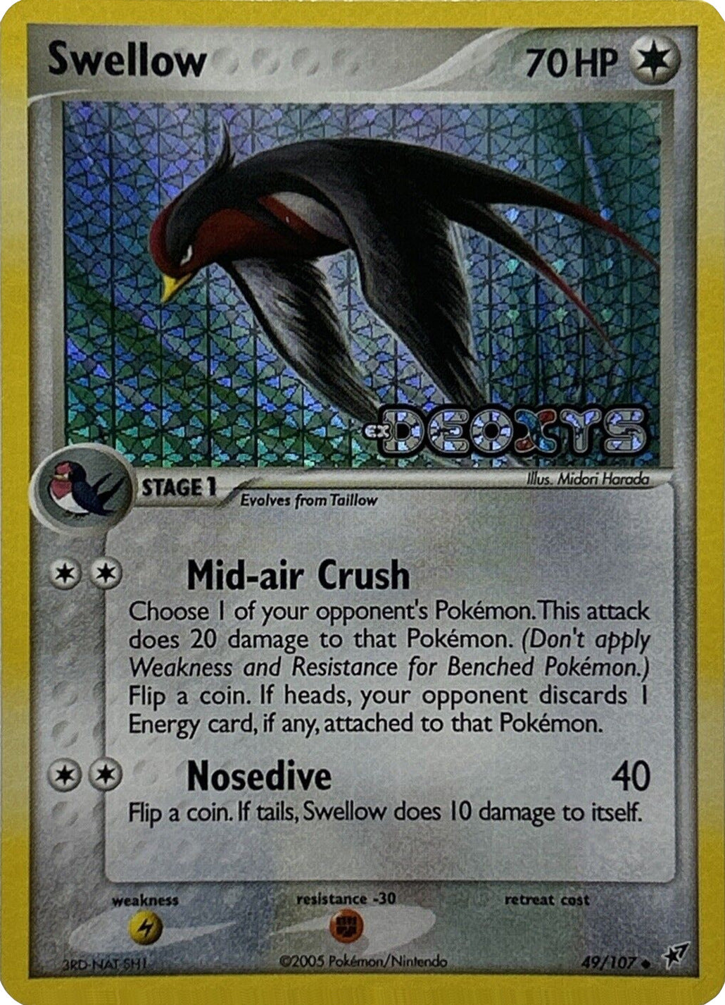 Swellow (49/107) (Stamped) [EX: Deoxys] | Clutch Gaming