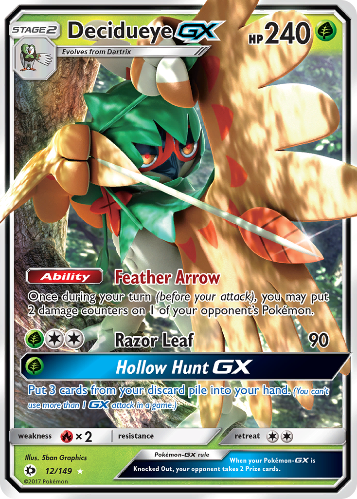 Decidueye GX (12/149) [Sun & Moon: Base Set] | Clutch Gaming