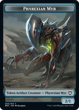 Scrap // Phyrexian Myr Double-Sided Token [The Brothers' War Commander Tokens] | Clutch Gaming