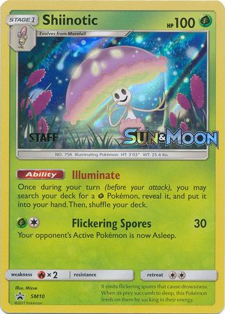 Shiinotic (SM10) (Staff Prerelease Promo) [Sun & Moon: Black Star Promos] | Clutch Gaming