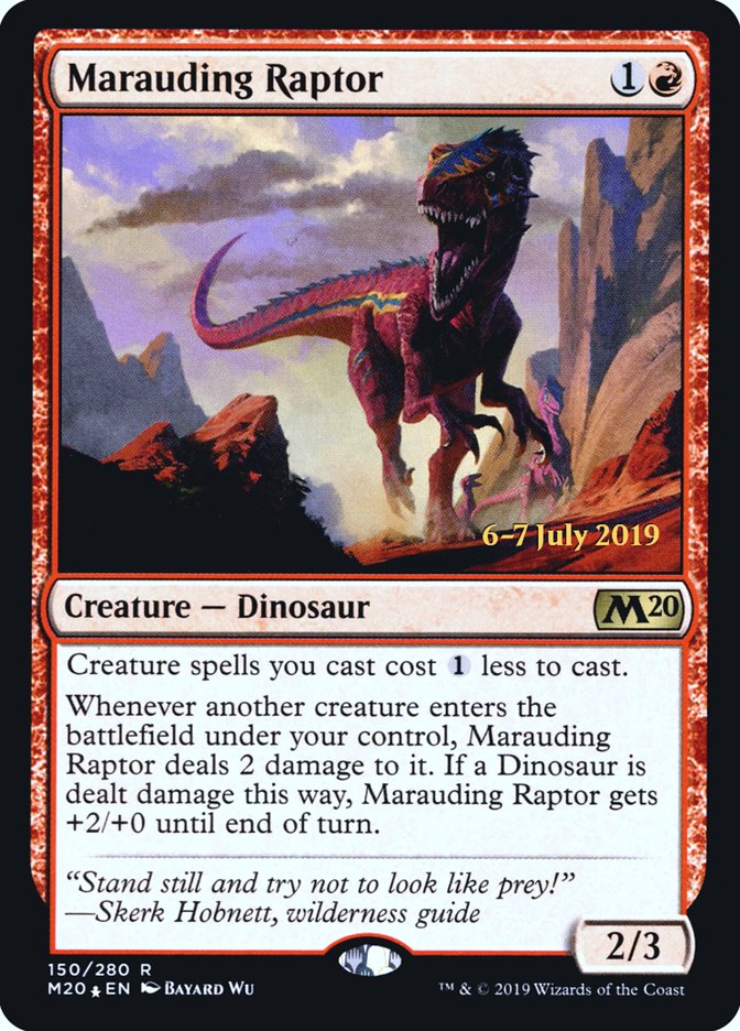 Marauding Raptor [Core Set 2020 Prerelease Promos] | Clutch Gaming