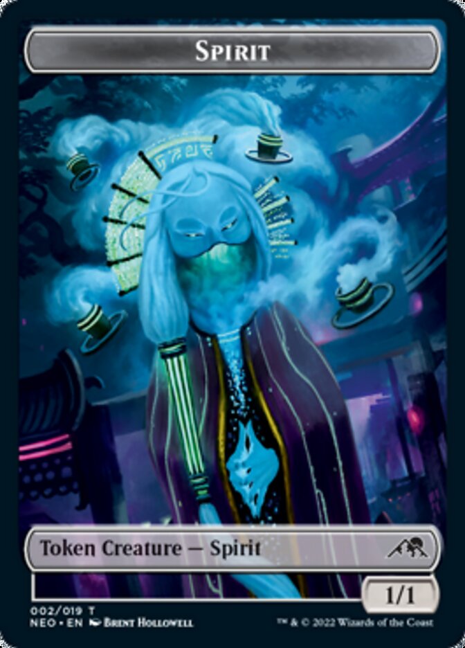 Spirit (002) // Kaito Shizuki Emblem Double-Sided Token [Kamigawa: Neon Dynasty Tokens] | Clutch Gaming