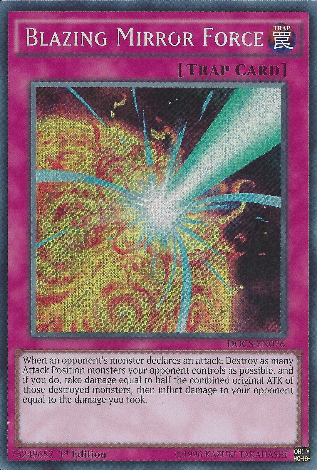 Blazing Mirror Force [DOCS-EN076] Secret Rare | Clutch Gaming