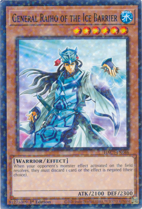 General Raiho of the Ice Barrier (Duel Terminal) [HAC1-EN046] Common | Clutch Gaming