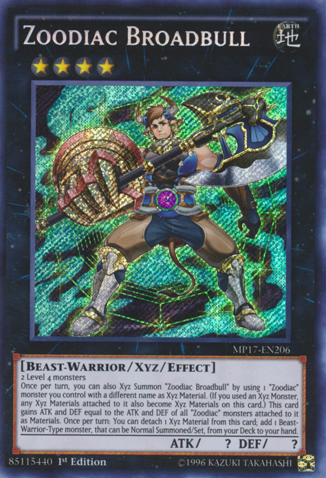 Zoodiac Broadbull [MP17-EN206] Secret Rare | Clutch Gaming