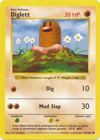 Diglett (47/102) [Base Set Shadowless Unlimited] | Clutch Gaming