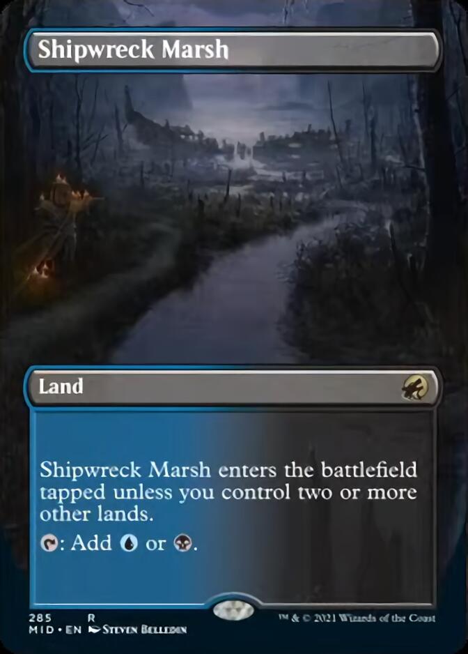 Shipwreck Marsh (Borderless Alternate Art) [Innistrad: Midnight Hunt] | Clutch Gaming