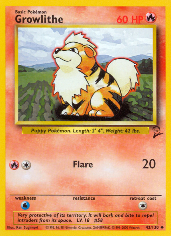 Growlithe (42/130) [Base Set 2] | Clutch Gaming