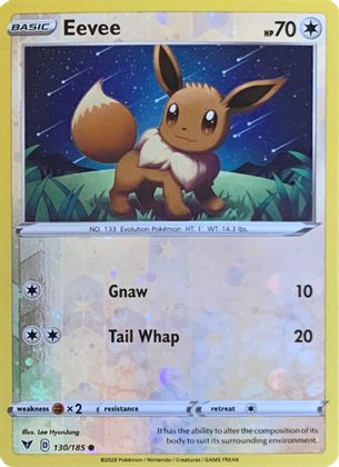 Eevee (130/185) (Reverse Cosmos Holo) [Sword & Shield: Vivid Voltage] | Clutch Gaming