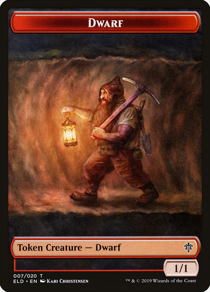 Dwarf Token [Throne of Eldraine Tokens] | Clutch Gaming