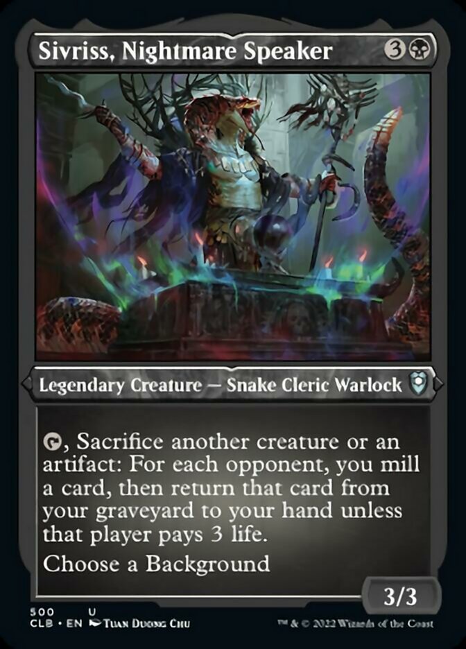 Sivriss, Nightmare Speaker (Foil Etched) [Commander Legends: Battle for Baldur's Gate] | Clutch Gaming