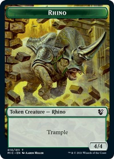 Rhino // Wolf Double-Sided Token [Innistrad: Midnight Hunt Commander Tokens] | Clutch Gaming