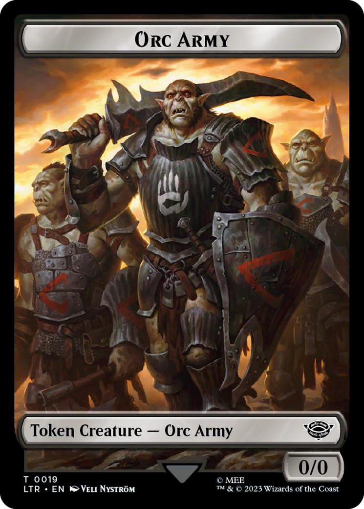 Orc Army (0019) // Food (0022) Double-Sided Token (Surge Foil) [The Lord of the Rings: Tales of Middle-Earth Tokens] | Clutch Gaming