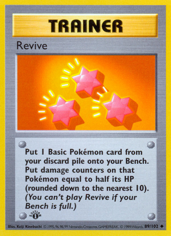 Revive (89/102) (Shadowless) [Base Set 1st Edition] | Clutch Gaming