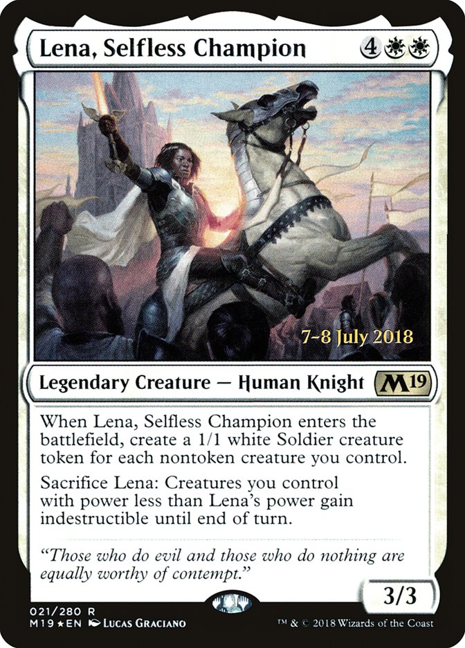 Lena, Selfless Champion [Core Set 2019 Prerelease Promos] | Clutch Gaming