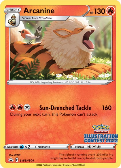 Arcanine (SWSH304) (Illustration Contest 2022) [Sword & Shield: Black Star Promos] | Clutch Gaming