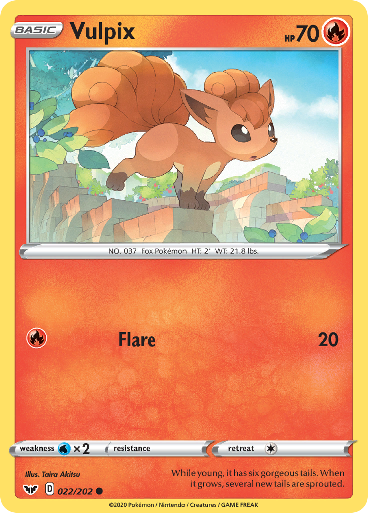 Vulpix (022/202) [Sword & Shield: Base Set] | Clutch Gaming