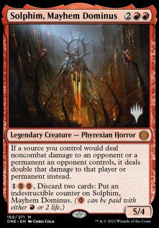 Solphim, Mayhem Dominus (Promo Pack) [Phyrexia: All Will Be One Promos] | Clutch Gaming