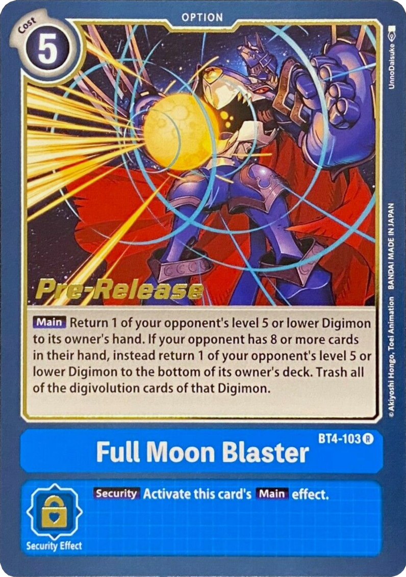 Full Moon Blaster [BT4-103] [Great Legend Pre-Release Promos] | Clutch Gaming