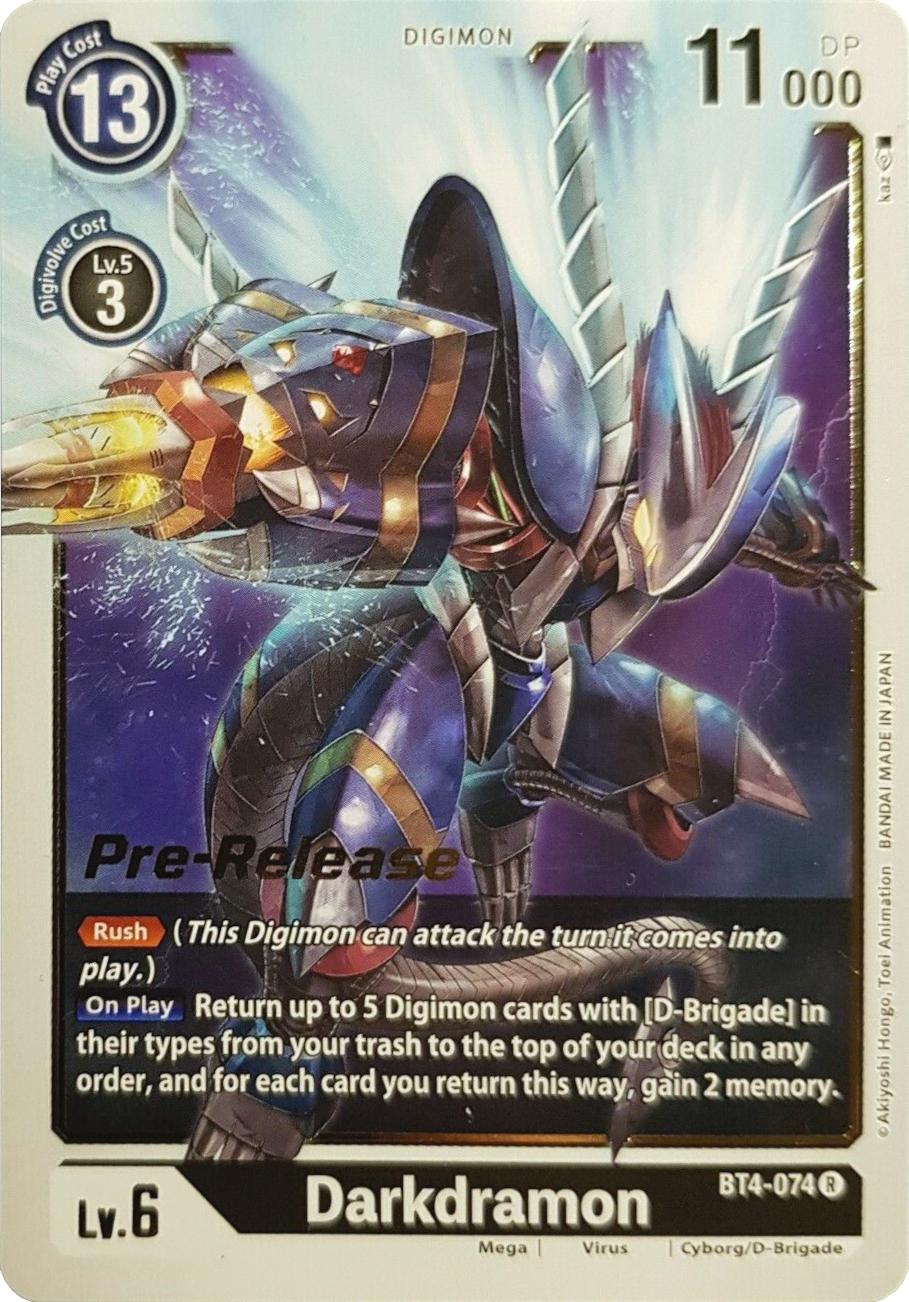 Darkdramon [BT4-074] [Great Legend Pre-Release Promos] | Clutch Gaming