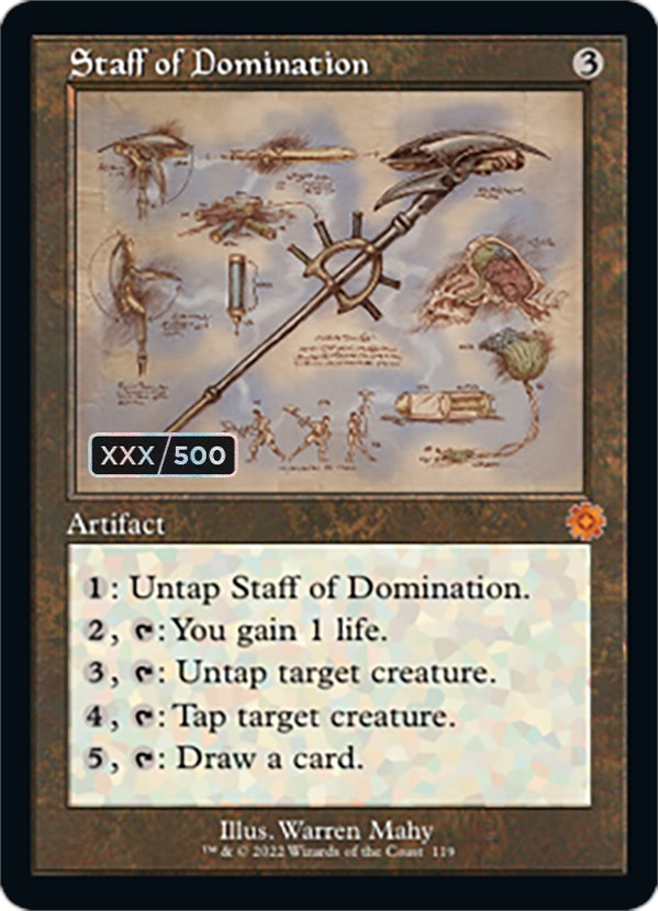 Staff of Domination (Retro Schematic) (Serial Numbered) [The Brothers' War Retro Artifacts] | Clutch Gaming
