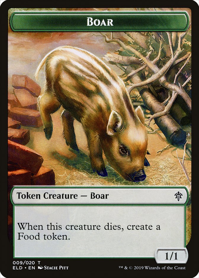 Boar Token [Throne of Eldraine Tokens] | Clutch Gaming