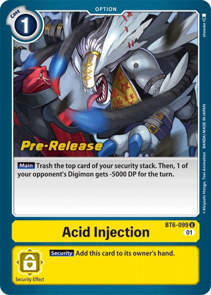 Acid Injection [BT6-099] [Double Diamond Pre-Release Cards] | Clutch Gaming