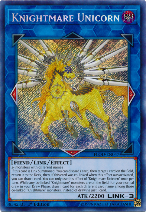 Knightmare Unicorn [FLOD-EN047] Secret Rare | Clutch Gaming