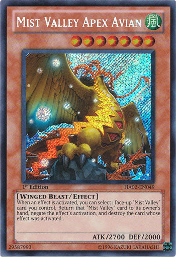 Mist Valley Apex Avian [HA02-EN049] Secret Rare | Clutch Gaming