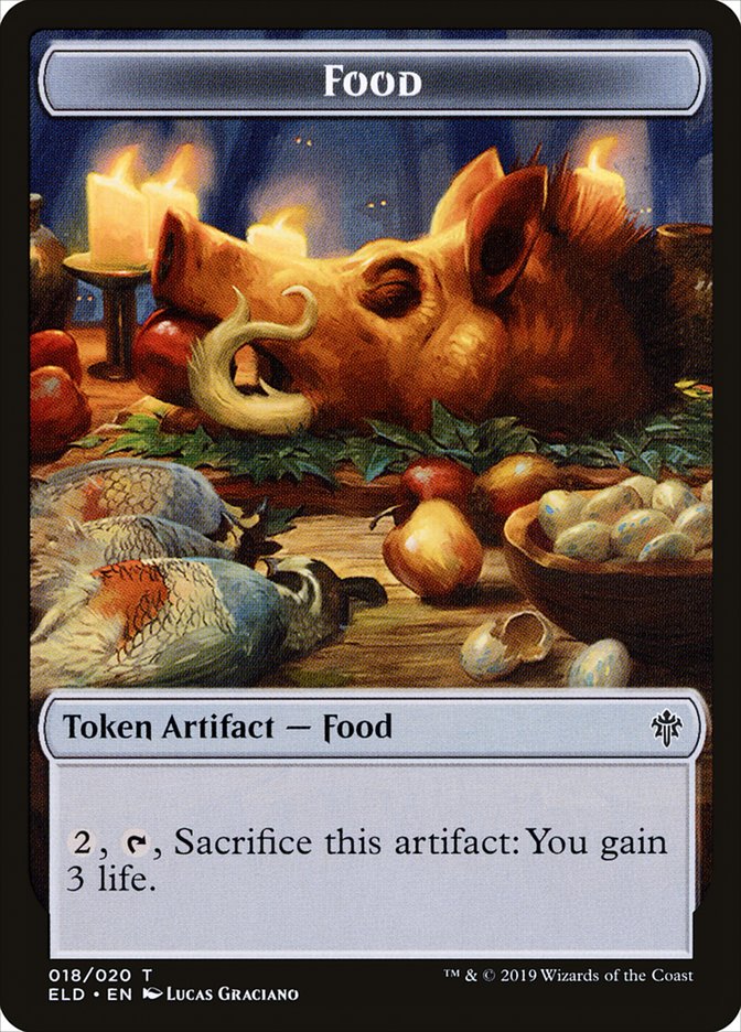 Goat // Food (18) Double-Sided Token [Throne of Eldraine Tokens] | Clutch Gaming