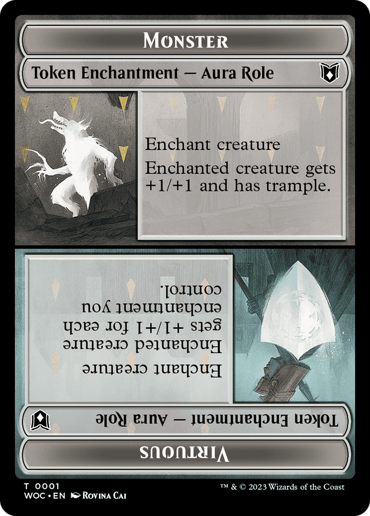 Copy // Monster Role / Virtuous Role Double-Sided Token [Wilds of Eldraine Commander Tokens] | Clutch Gaming