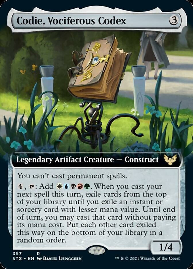 Codie, Vociferous Codex (Extended Art) [Strixhaven: School of Mages] | Clutch Gaming