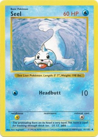 Seel (41/102) [Base Set Shadowless Unlimited] | Clutch Gaming