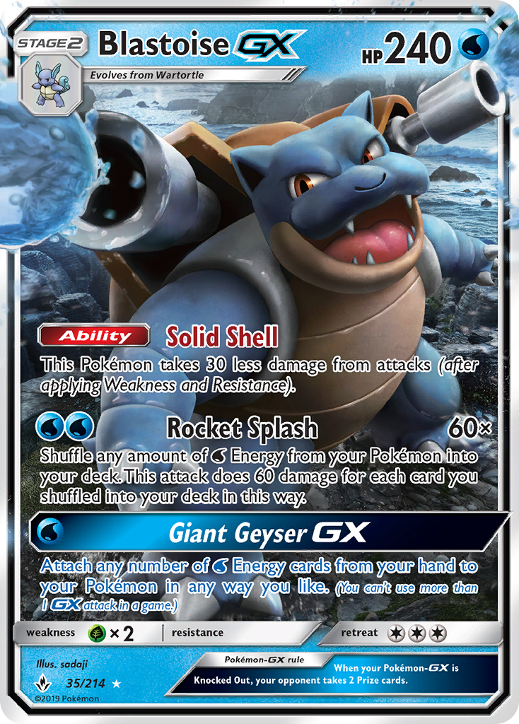 Blastoise GX (35/214) [Sun & Moon: Unbroken Bonds] | Clutch Gaming