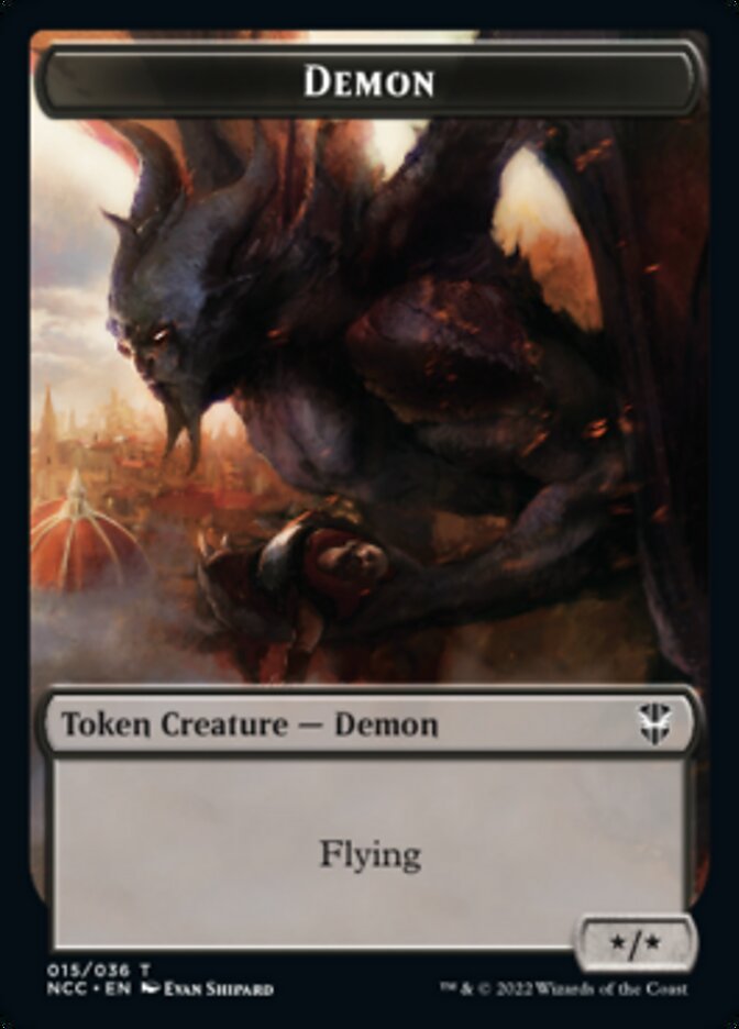 Demon // Copy Double-Sided Token [Streets of New Capenna Commander Tokens] | Clutch Gaming