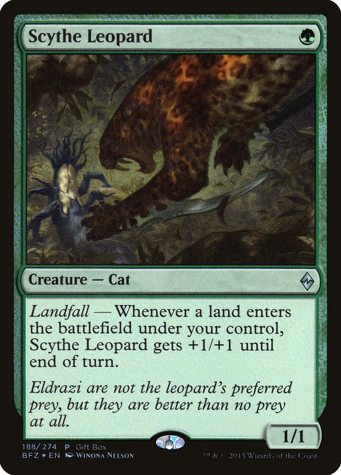 Scythe Leopard (Gift Box) [Battle for Zendikar Promos] | Clutch Gaming