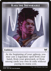 Human Warrior // Kaya, the Inexorable Emblem Double-Sided Token [Kaldheim Tokens] | Clutch Gaming