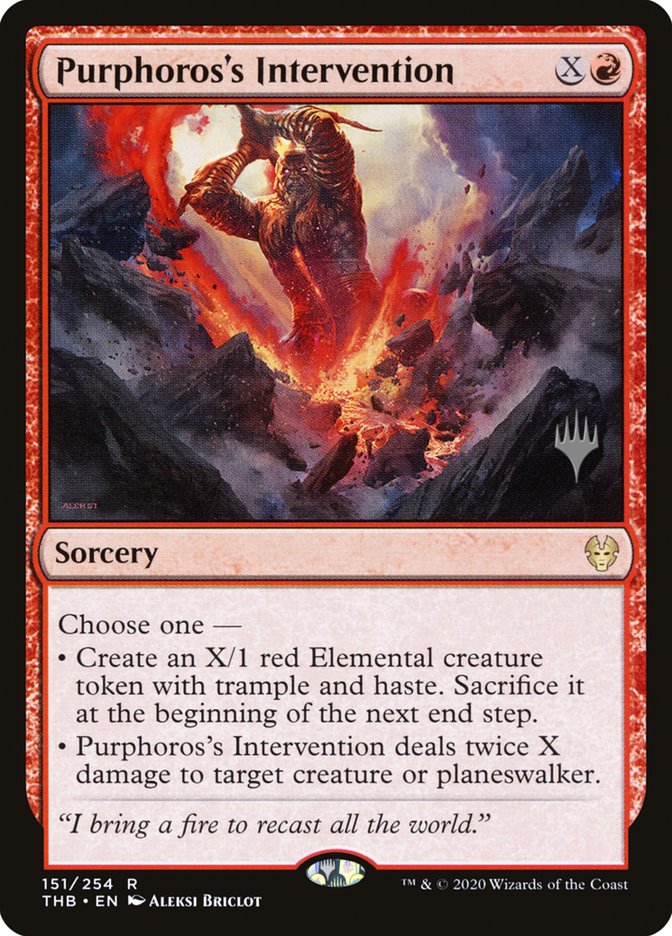 Purphoros's Intervention (Promo Pack) [Theros Beyond Death Promos] | Clutch Gaming